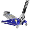 Hydraulic Low Profile Aluminum and Steel Racing Floor Jack with Dual Piston Quick Lift Pump, 1.5 Ton (3,000 lb) Capacity, Blue