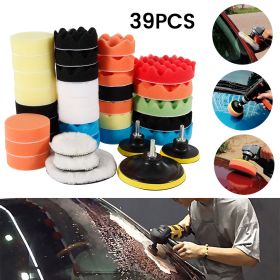 Car Beauty Polishing Disc Wool Pad Flat Wave Sponge Wool Ball (Option: 39piece set)