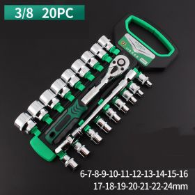 Socket Casing Ratchet Wrench Multi-function Car Repair Combination Set (Option: 3to8 20PC)