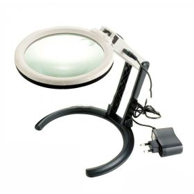 Desktop Folding Handheld Magnifying Glass Folding With Ten Lights External Power Supply Led Magnifying Glass (Option: 3B 1D European Standard)